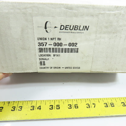 Deublin 357-000-002 1" NPT RH Rotary Union Fitting