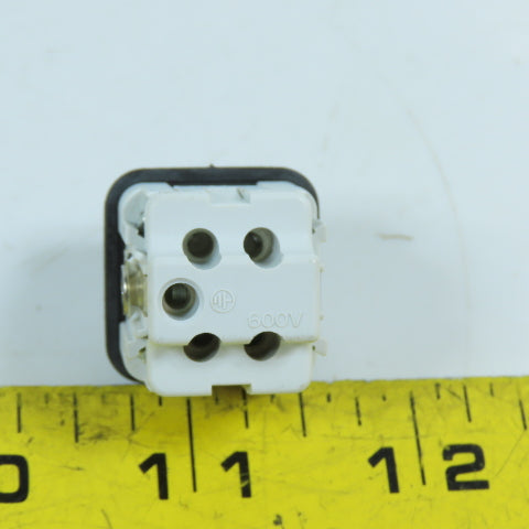 4-Pin Male Heavy Duty Power Connector w/Hood 600V