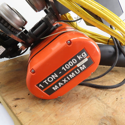 CM Lodestar Model L 1 Ton 2000LB Electric Chain Hoist 20' Lift 16FPM W/ Trolley