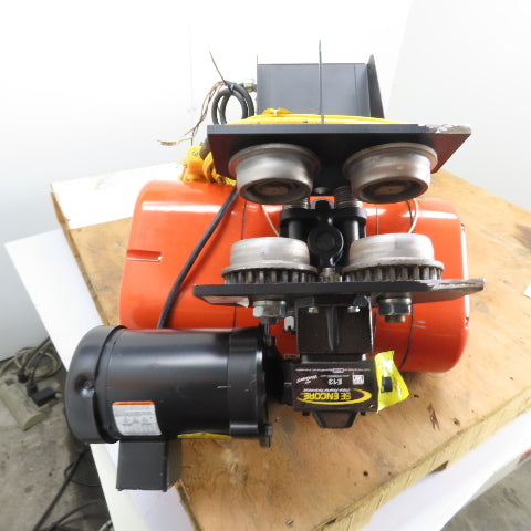 CM Lodestar Model L 1 Ton 2000LB Electric Chain Hoist 20' Lift 16FPM W/ Trolley
