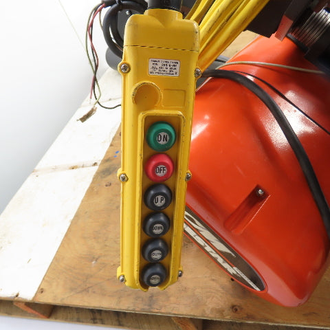 CM Lodestar Model L 1 Ton 2000LB Electric Chain Hoist 20' Lift 16FPM W/ Trolley