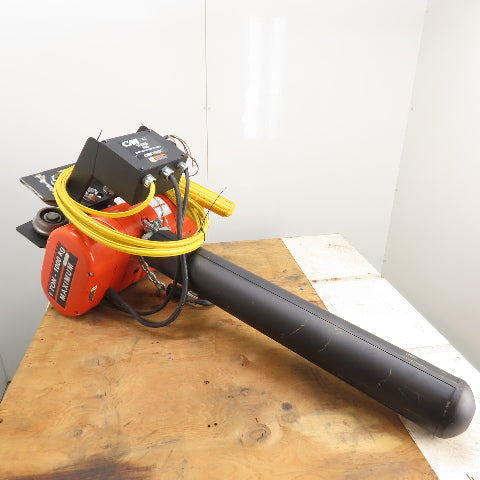 CM Lodestar Model L 1 Ton 2000LB Electric Chain Hoist 20' Lift 16FPM W/ Trolley
