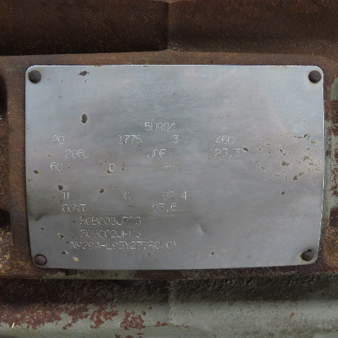 Reliance 5U904 20HP AC Electric Motor 460V 3Ph 1775RPM 286U Frame