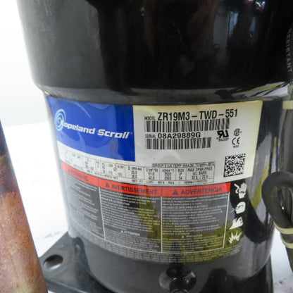 Copeland ZR19M3-TWD-551 Scroll Compressor 380-420V 3Ph 50Hz 460V 60Hz