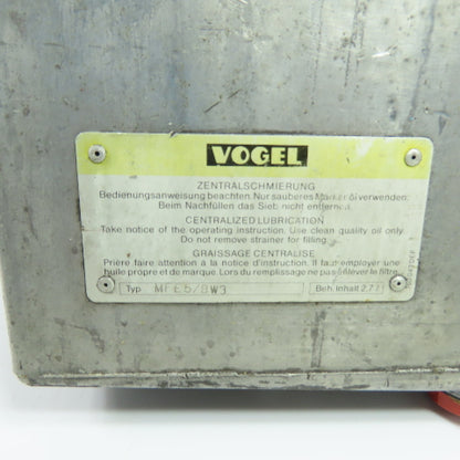 Vogel MFE5/BW3 Centralized Lubrication Pump Unit 2.7L Reservoir Tank