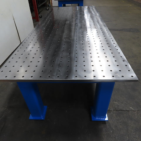 48" x 120" Steel Top 1-1/4" Thick Welding Fixture Table 3" x 3" Grid 5/8" Holes