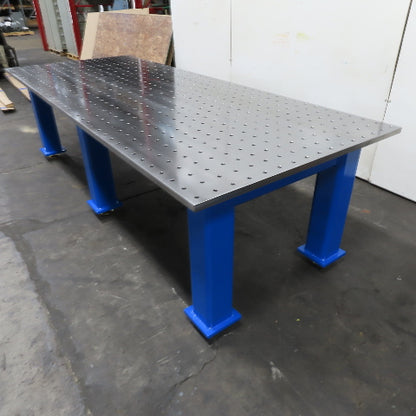 48" x 120" Steel Top 1-1/4" Thick Welding Fixture Table 3" x 3" Grid 5/8" Holes