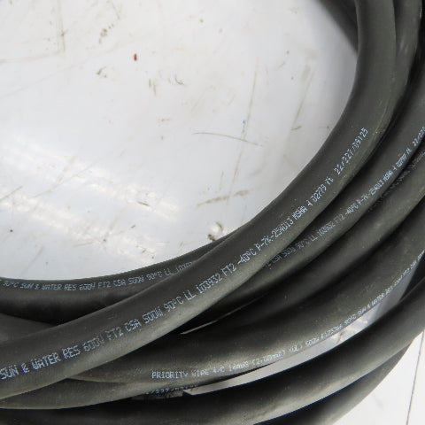 Priority Wire 14AWG 4-Conductor SOOW Portable Power Cable 600V 33'
