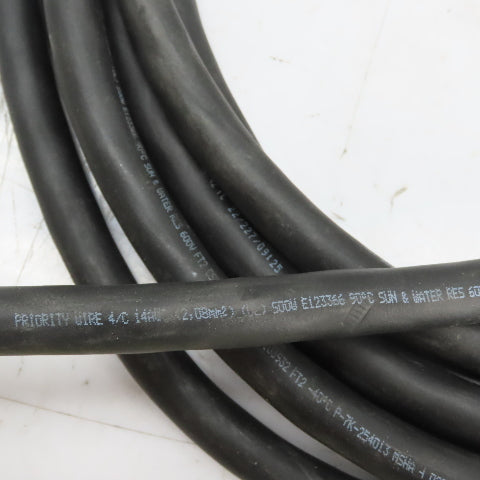 Priority Wire 14AWG 4-Conductor SOOW Portable Power Cable 600V 22'