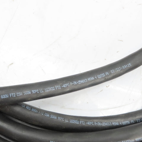 Priority Wire 14AWG 4-Conductor SOOW Portable Power Cable 600V 22'
