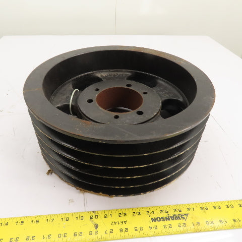 458016 6-Groove Cast Iron V-Belt Pulley Sheave QD Bushing Bore 16" OD x 6" W