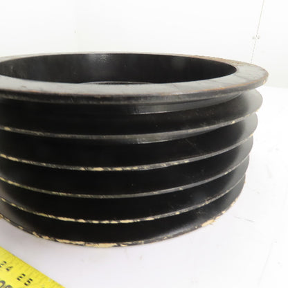 458016 6-Groove Cast Iron V-Belt Pulley Sheave QD Bushing Bore 16" OD x 6" W