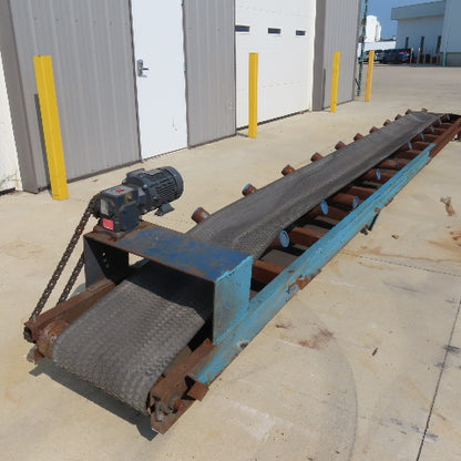17" Wide x 22' Long V-Idler Incline Trougher Conveyor 85FPM 480V 3Ph 1Hp