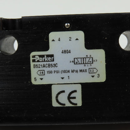 Parker P0194753 B521ACB53C 4-Way Double Solenoid Pneumatic Valve 120VAC/67VDC