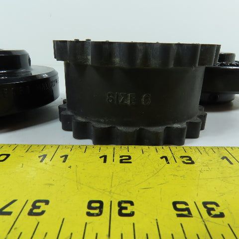 Martin 6S Size 6 3-Piece Flexible Coupling Set 1.125" & .875" Bore 6000RPM Max