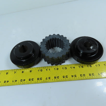 Martin 6S Size 6 3-Piece Flexible Coupling Set 1.125" & .875" Bore 6000RPM Max