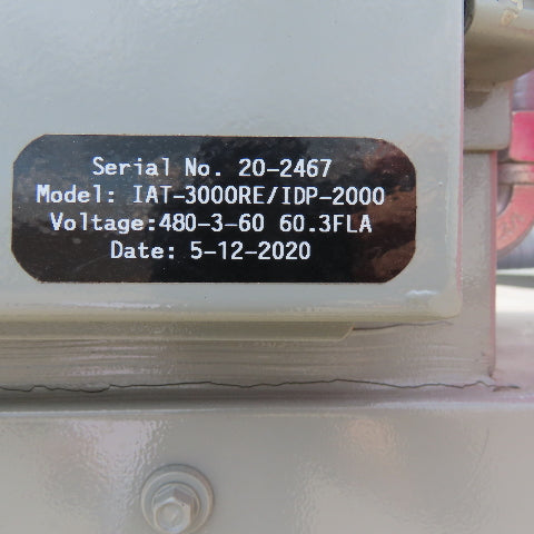 Innovative Air Tech. IAT-3000RE/IDP-2000 Desiccant Dehumidifier 480V 3Ph 60Hz