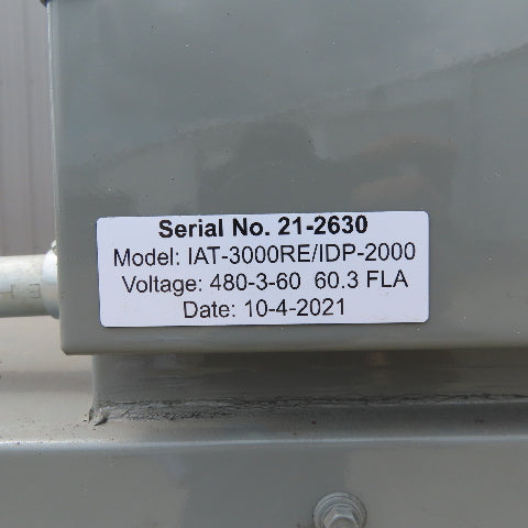 Innovative Air Tech. IAT-3000RE/IDP-2000 Desiccant Dehumidifier 480V 3Ph 60Hz