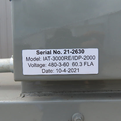 Innovative Air Tech. IAT-3000RE/IDP-2000 Desiccant Dehumidifier 480V 3Ph 60Hz
