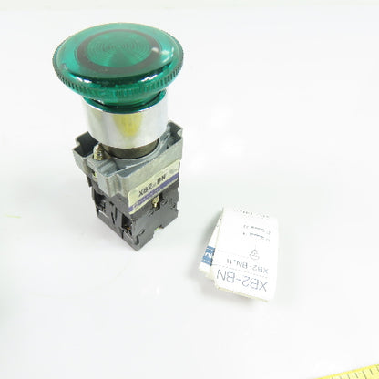 Telemecanique XB2-BN Green Illuminated Push/Pull Mushroom Pushbutton 120V NEW