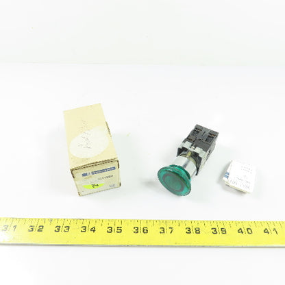 Telemecanique XB2-BN Green Illuminated Push/Pull Mushroom Pushbutton 120V NEW