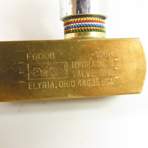 Parker F600B-11BL 3/8" NPT Adjustable Hydraulic Flow Control Valve 2000PSI 8GPM