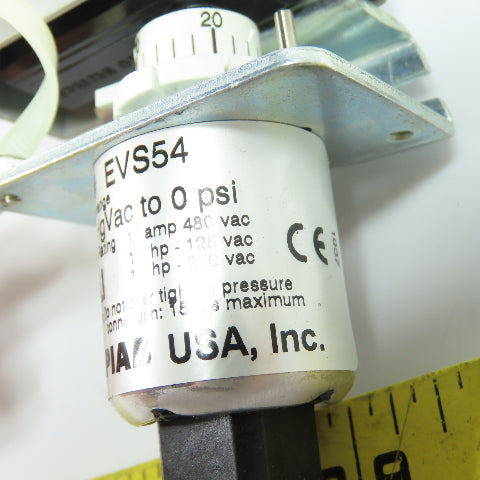 PIAB EVS54 Adjustable Vacuum Switch 0 To 30" Hg VAC 15A 480VAC NEW