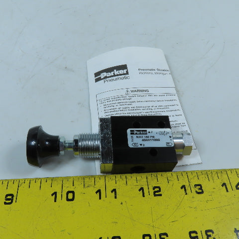 Parker 404411000 3-Way 2-Position Manual Poppet Valve w/ Pull Button 150PSI