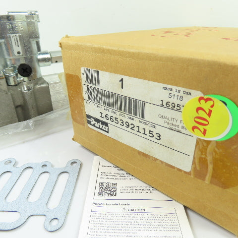 Parker L6653921153 3-Position Solenoid Pneumatic Control Valve 110/120VAC NEW