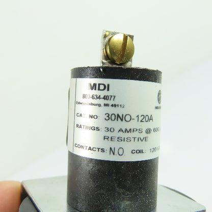MDI 30NO-120A 30A SPST NO Mercury Displacement Relay 120V Coil 600VAC NEW