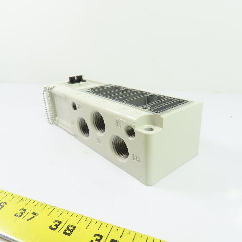 SMC VQ5000 5-Port Solenoid Valve Manifold Subplate Base Mount 1/2" NPT NEW
