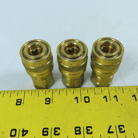 Tomco M180 1/4" NPT Brass Quick Disconnect Coupler Socket Lot Of 3
