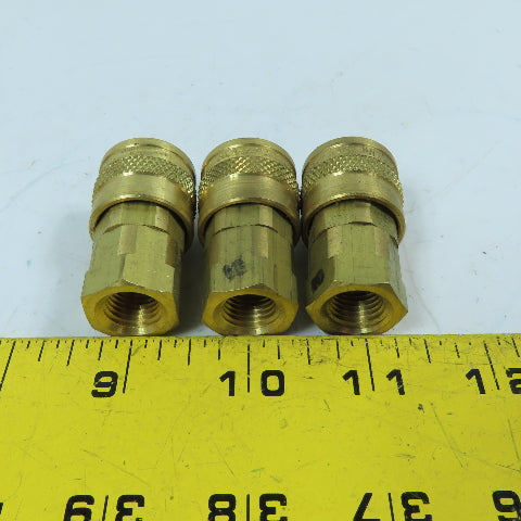 Tomco M180 1/4" NPT Brass Quick Disconnect Coupler Socket Lot Of 3
