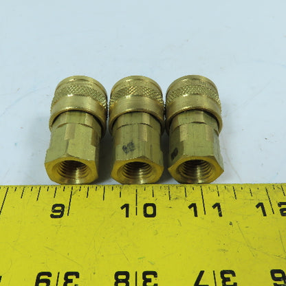 Tomco M180 1/4" NPT Brass Quick Disconnect Coupler Socket Lot Of 3