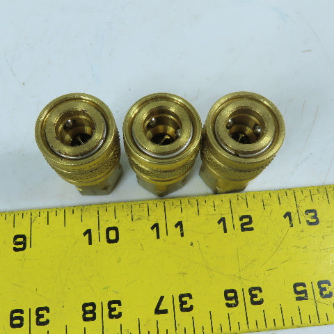 Tomco M180 1/4" NPT Brass Quick Disconnect Coupler Socket Lot Of 3