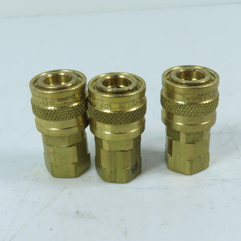 Tomco M180 1/4" NPT Brass Quick Disconnect Coupler Socket Lot Of 3