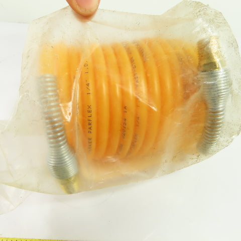 Parker Parflex 020154-1A 1/4" ID Coiled Air Hose w/ Brass Fittings
