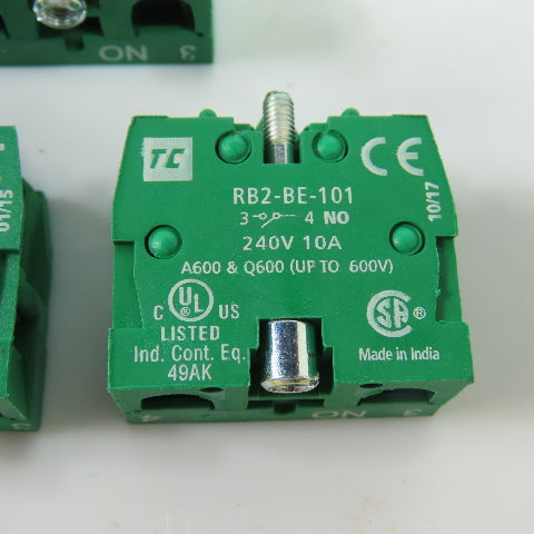 Shamrock RB2-BE-101 240V 10A 1NO Pushbutton Contact Block Lot Of 10
