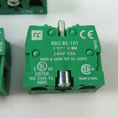 Shamrock RB2-BE-101 240V 10A 1NO Pushbutton Contact Block Lot Of 10