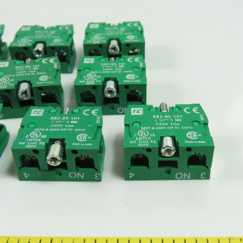 Shamrock RB2-BE-101 240V 10A 1NO Pushbutton Contact Block Lot Of 10