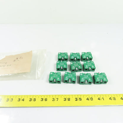 Shamrock RB2-BE-101 240V 10A 1NO Pushbutton Contact Block Lot Of 10