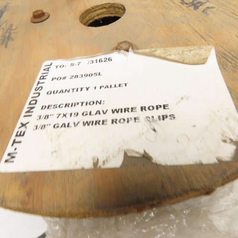 3/8" 7x19 Galvanized Wire Rope Spool 400'