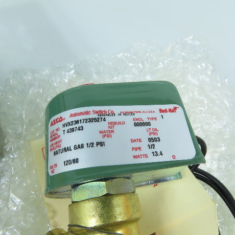 ASCO MX130 1/2" 2-Way Natural Gas Solenoid Valve 120V