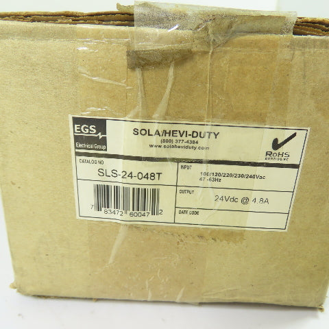 Sola/Hevi-Duty SLS-24-048T 24VDC 4.8A Output Power Supply 100/240VAC Input NEW