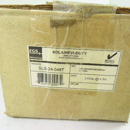 Sola/Hevi-Duty SLS-24-048T 24VDC 4.8A Output Power Supply 100/240VAC Input NEW