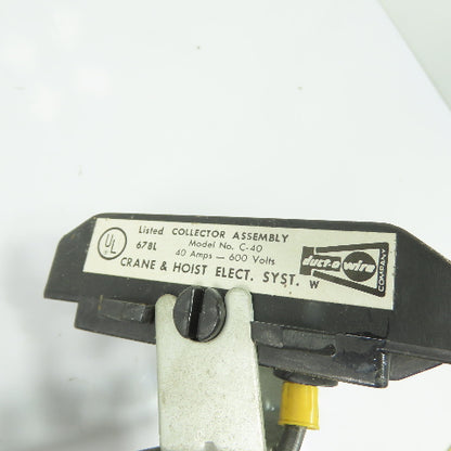 Duct-O-Wire C-40 40A 600V Collector Assembly for Crane & Hoist