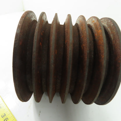 6 Groove V-Belt Sheave Pulley W/1-5/8" Taper-Lock Bushing 5.75" OD x 4.75" W
