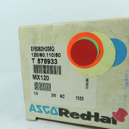 ASCO EF8003H9 MX120 2-Way NC Solenoid Valve 120/60,110/50VAC 1/4in