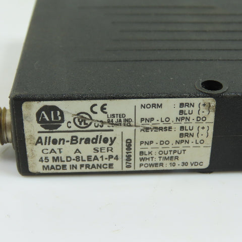 Allen-Bradley 45MLD-8LEA1-P4 Laser Diffuse Photoelectric Sensor 10-30VDC