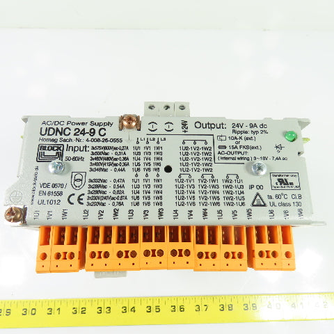 BLOCK 4-008-26-0555 UDNC 24-9 C 24V 9A Output 3Ph AC/DC Power Supply